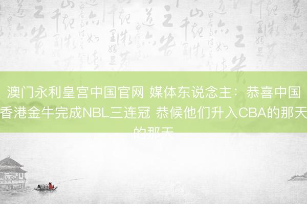 澳门永利皇宫中国官网 媒体东说念主：恭喜中国香港金牛完成NBL三连冠 恭候他们升入CBA的那天
