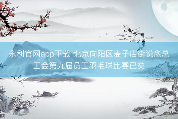 永利官网app下载 北京向阳区麦子店街说念总工会第九届员工羽毛球比赛已矣