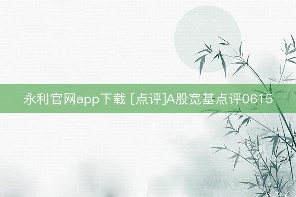 永利官网app下载 [点评]A股宽基点评0615